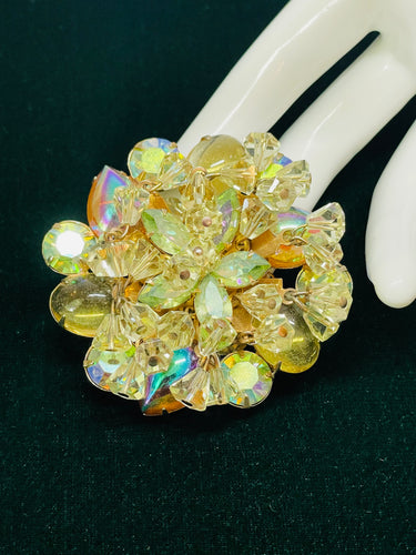 1960’s AB Rhinestone Round Brooch